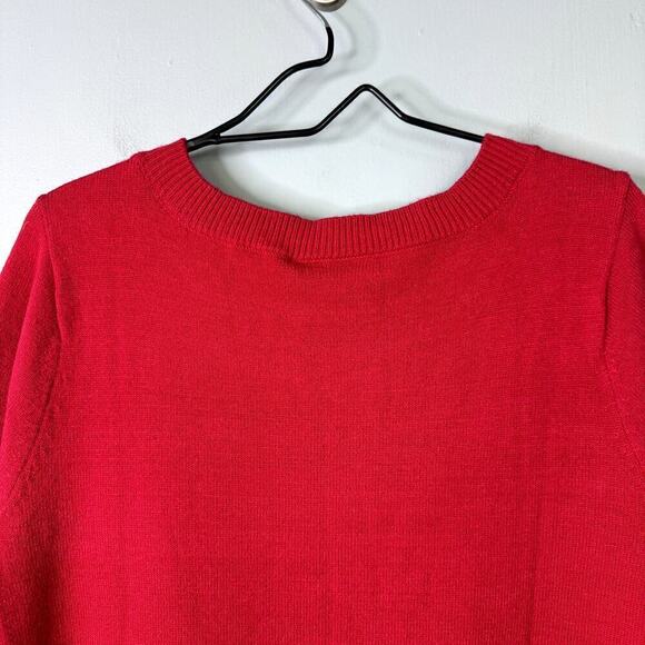 Lane Bryant Red Pullover Sweater Gold Button Shoulder Detail Women's Size 22/24 - Picture 11 of 12